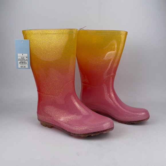 Cat & Jack Other - Cat &‎ Jack Cece Rain Boots Kids 5 Pink Waterproof Easy-on Handles Round Toe